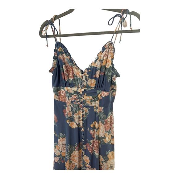 Auguste the Label Midi Dress Cottage Rituals Ruffle Button Front Floral Blue 2 - Picture 7 of 11